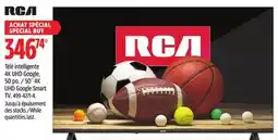 Canadian Tire RCA 50˝ 4K UHD Google Smart offer
