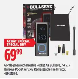 Canadian Tire Bullseye Pocket Air 7.4V Rechargeable Tire Inflator offer