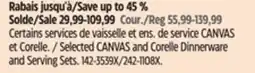Canadian Tire Selected CANVAS and Corelle Dinnerware and Serving Sets offer