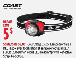 Canadian Tire Coast FL85R 1250-Lumen Focus LED Headlamp with Reflective Strap offer