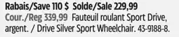 Canadian Tire Drive Silver Sport Wheelchair offer