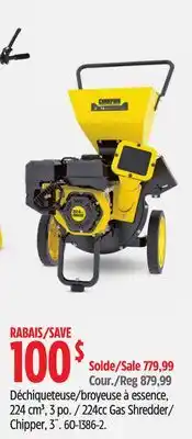 Canadian Tire Champion 224cc Gas Shredder/ Chipper offer