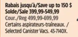 Canadian Tire Selected Dyson Canister Vacs offer