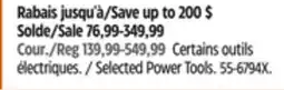 Canadian Tire Mastercraft Selected Power Tools offer