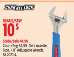 Canadian Tire Channellock 8 Adjustable Wrench offer