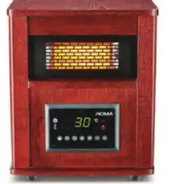 Canadian Tire Noma Wood-Cabinet Infrared Heater. With thermostat and timer offer
