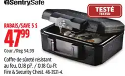 Canadian Tire Sentry Safe 0.18 Cu-Ft Fire & Security Chest offer