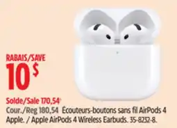 Canadian Tire Apple AirPods 4 Wireless Earbuds offer