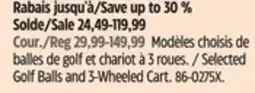 Canadian Tire Taylormade Selected Golf Balls and 3-Wheeled Cart offer