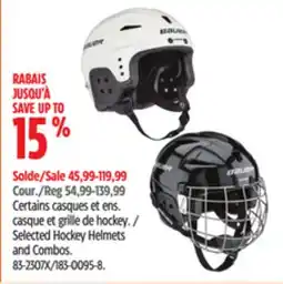Canadian Tire Certains casques et ens. casque et grille de hockey offer