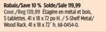 Canadian Tire 5-Shelf Metal/ Wood Rack offer