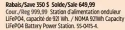 Canadian Tire NOMA 921Wh Capacity LiFePO4 Battery Power Station offer