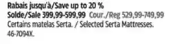Canadian Tire Selected Serta Mattresses offer