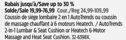Canadian Tire AutoTrends 2-in-1 Lumbar & Seat Cushion or Heatech 6-Motor Massage and Heat Seat Cushion offer