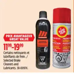 Canadian Tire Selected Brake Cleaners and Lubricants offer