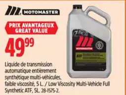 Canadian Tire MOTOMASTER Low Viscosity Multi-Vehicle Full Synthetic ATF offer