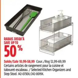 Canadian Tire Selected Kitchen Organizers and Step Stool offer