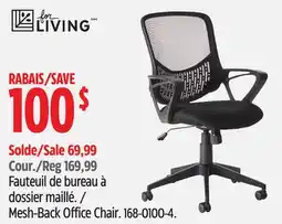 Canadian Tire FOR LIVING Mesh-Back Office Chair offer