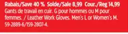 Canadian Tire Yardworks Leather Work Gloves offer