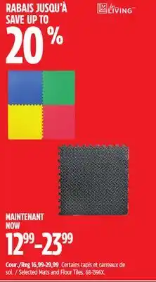 Canadian Tire For Living Selected Mats and Floor Tiles offer