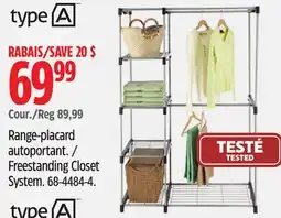 Canadian Tire TYPE A Freestanding Closet System offer