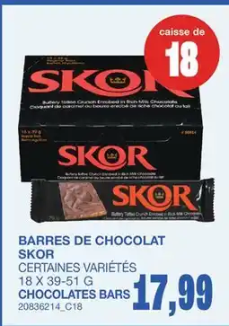 Wholesale Club BARRES DE CHOCOLAT, 18 X offer