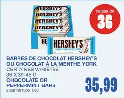 Wholesale Club BARRES DE CHOCOLAT OU CHOCOLAT À LA MENTHE YORK, 36 X offer