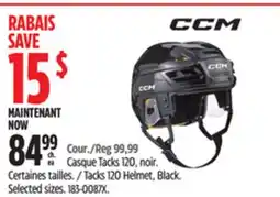 Canadian Tire Tacks 120 Helmet, Black. Selected sizes. / Casque Tacks 120, noir. Certaines tailles offer