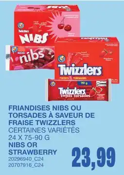 Wholesale Club FRIANDISES NIBS OU TORSADES À SAVEUR DE FRAISE | NIBS OR STRAWBERRY, 24 X offer