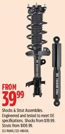 Canadian Tire Pro Series OE Shocks & Strut Assemblies offer