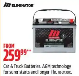 Canadian Tire Eliminator car & truck batteries offer