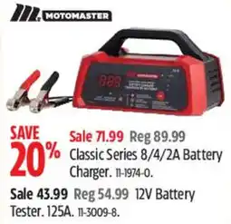 Canadian Tire Motomaster Classic Series 8/4/2A Battery Charger offer