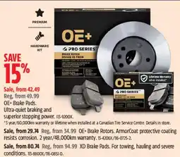 Canadian Tire OE+ brake pads offer