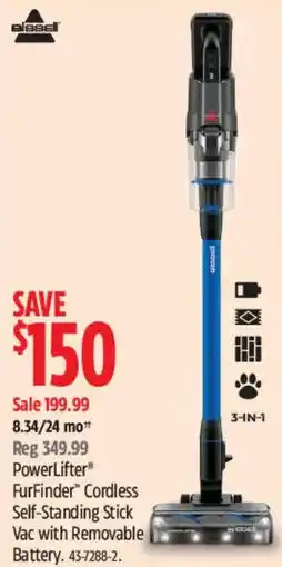 Eveseel PowerLifter FurFinder Cordless Self-Standing Stick Vac with Removable Battery