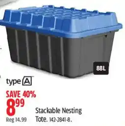 Canadian Tire type A Stackable Nesting Tote offer