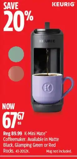 Canadian Tire Keurig k-mini mate coffeemaker offer
