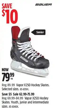 Canadian Tire Bauer Vapor X250 Hockey Skates offer