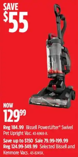 Canadian Tire Bissell PowerLifter Swivel Pet Upright Vac offer