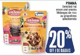 Jean Coutu Prana selected nut mixes and snacks offer