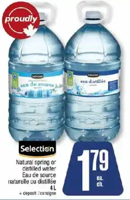 Jean Coutu Selection natural spring or distilled water offer