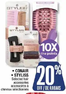 Jean Coutu Conair StyliSS selected hair accessories offer