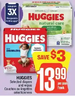 Jean Coutu Huggies selected diapers and wipes offer