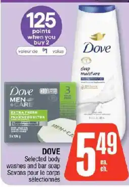 Jean Coutu Dove selected body washes and bar soap offer