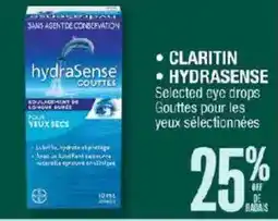 Jean Coutu Claritin hydrasense selected eye drops offer