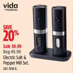 Canadian Tire Vida electric salt & pepper mill set offer