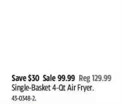 Canadian Tire Single-Basket 4-Qt Air Fryer offer