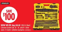 Canadian Tire Stanley chrome socket set offer