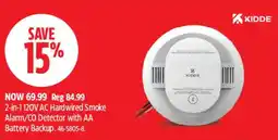 Canadian Tire Kiddie 2-in-1 AC Hardwired Smoke Alarm/CO Detector with AA Battery Backup offer