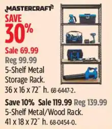 Canadian Tire Mastercraft 5-Shelf Metal/Wood Rack offer