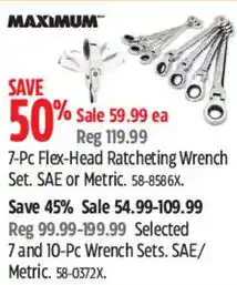 Canadian Tire Maximum 7-Pc Flex-Head Ratcheting Wrench Set offer